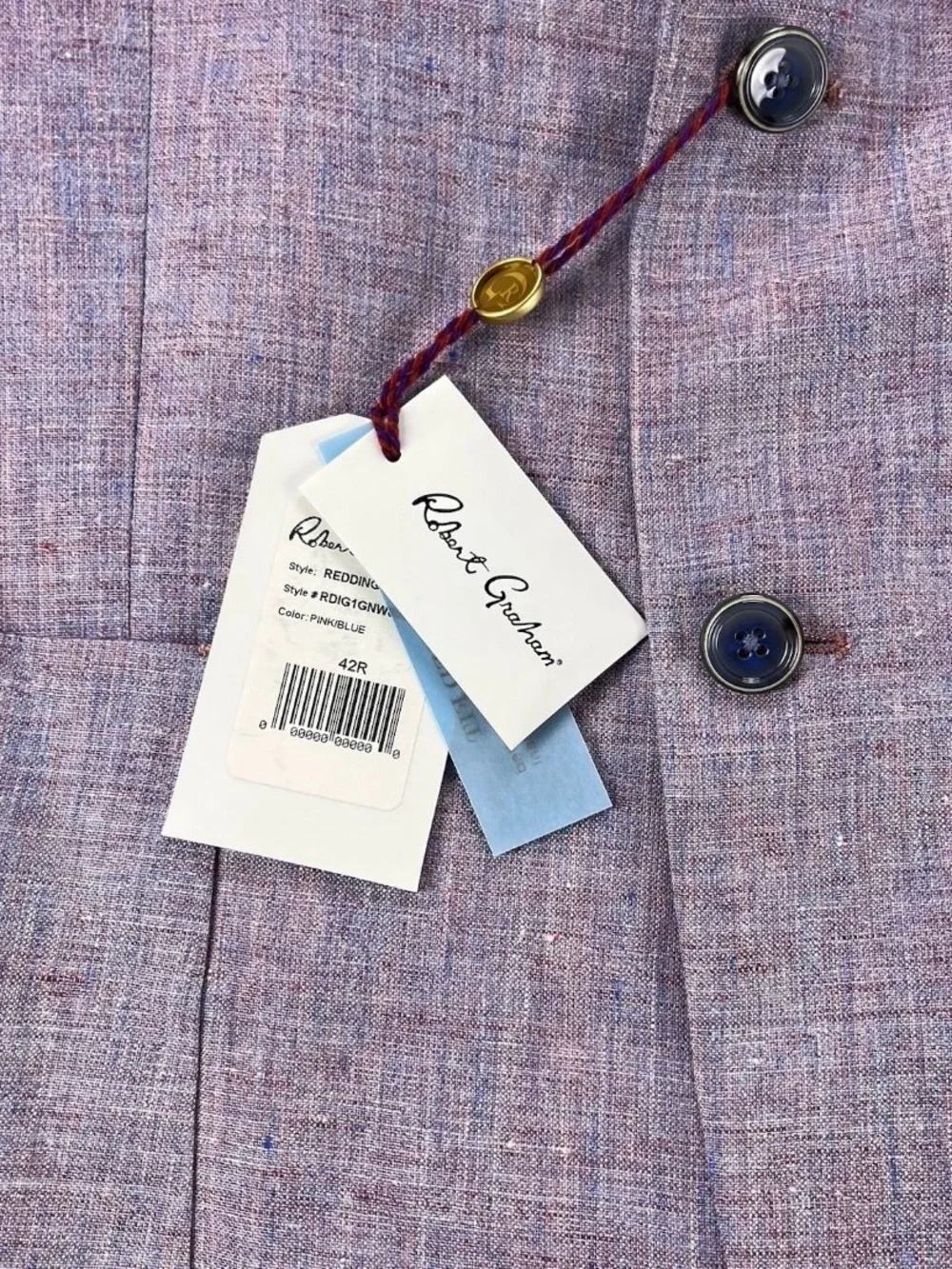Robert Graham 42R Lavender 100% Linen Sport Coat Blazer Made In Canada NWT
